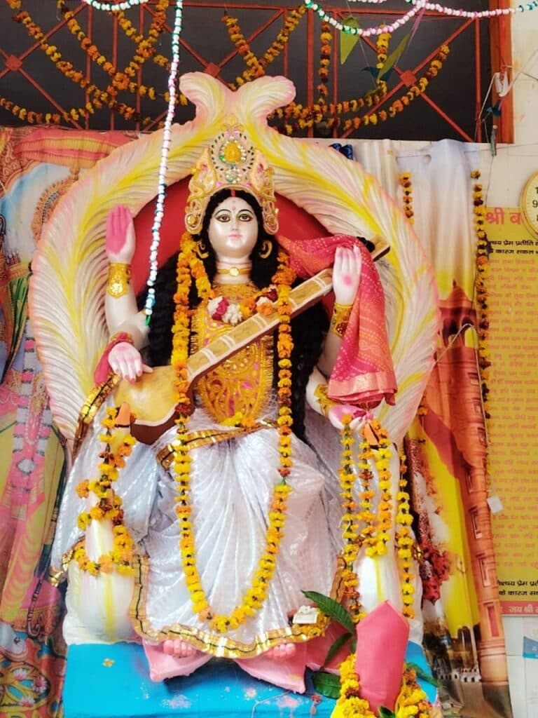 Noida: Saraswati Pooja Celebrated with Grandiose in Noida, Children Steal Hearts with Dance Performance