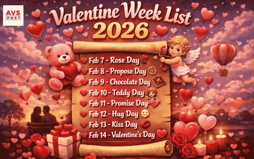 Valentine Week List 2026 : Dates, Days, Meanings & Romantic Ideas for Couples in India