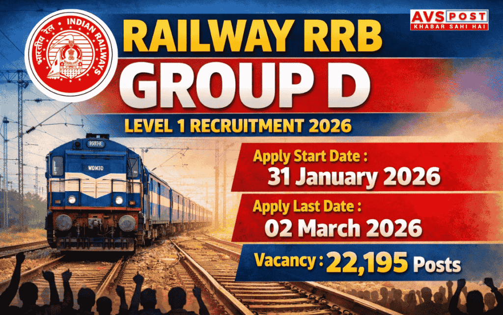 Railway RRB group d level 1 recruitment 2026 online : 22,000+ नौकरियों का सुनहरा मौका!